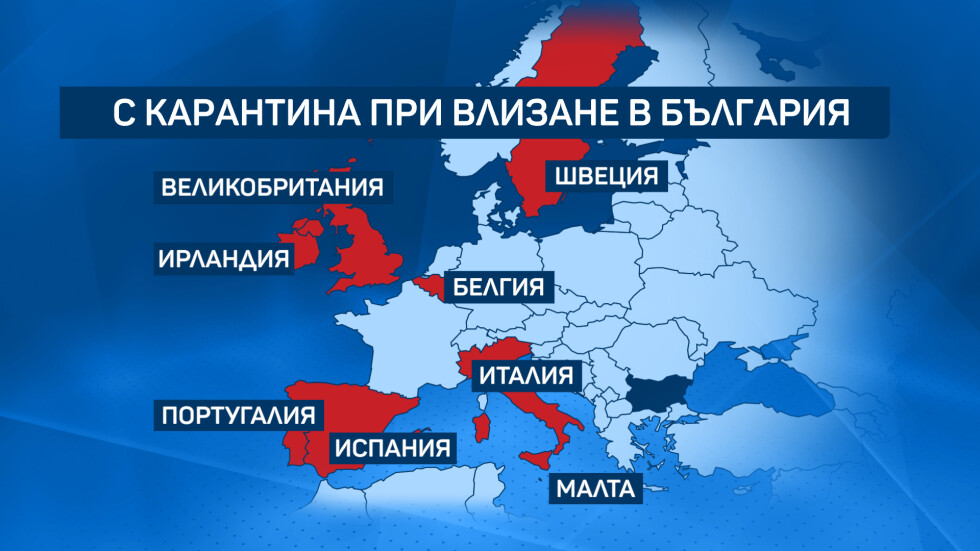 Официално: 14-дневна карантина за влизащите в България само от 8 страни в ЕС