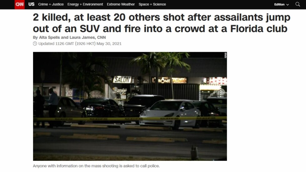 Двама убити и над 20 ранени при стрелба във Флорида