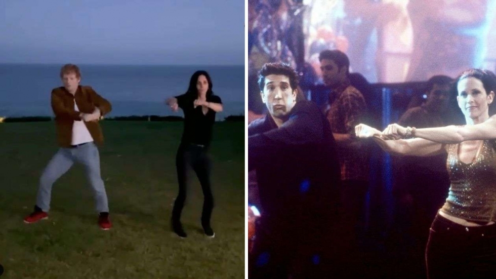 Вижте как Ед Шийрън и Кортни Кокс изпълняват култовия танц от „Приятели“