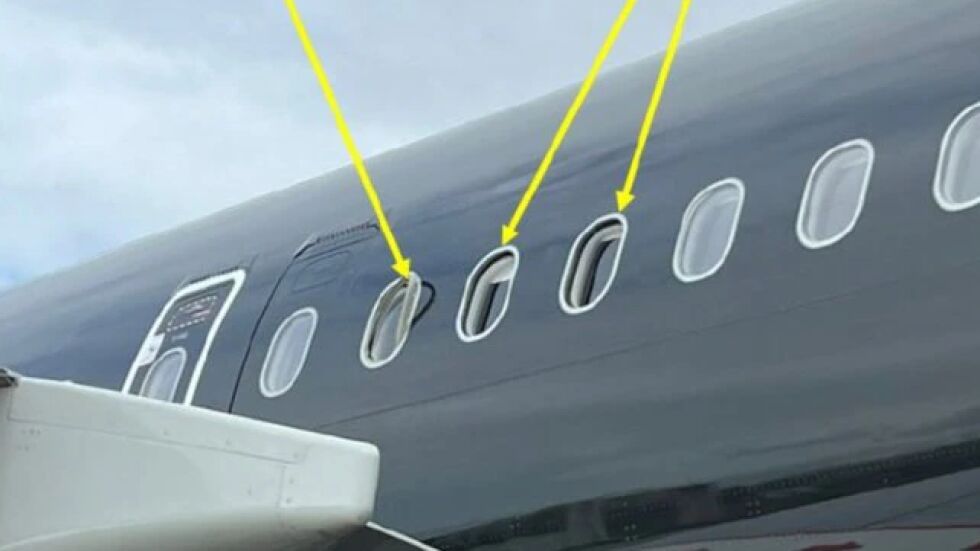 "По-шумно и студено": Самолет излетя с липсващи стъкла, кацна аварийно (СНИМКИ)