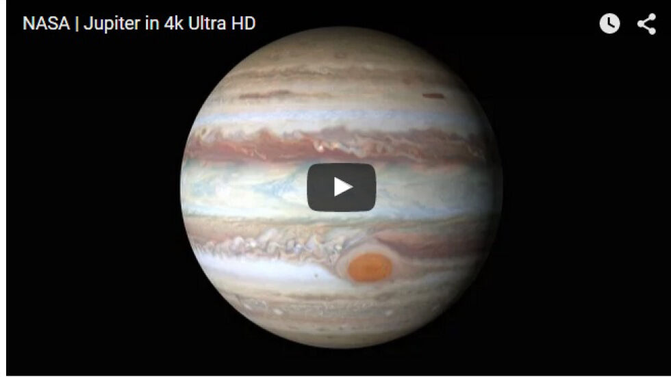 NASA представи 4K видео на Юпитер