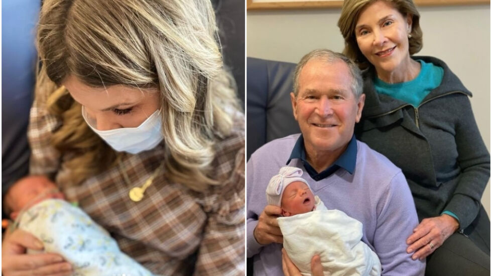 Джордж Буш за първи път сподели снимка със своята най-малка внучка