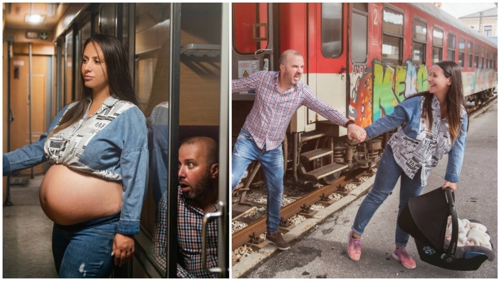 Бременната фотосесия на Ели и Вальо във влака за Пловдив – 9 месеца и 78 км