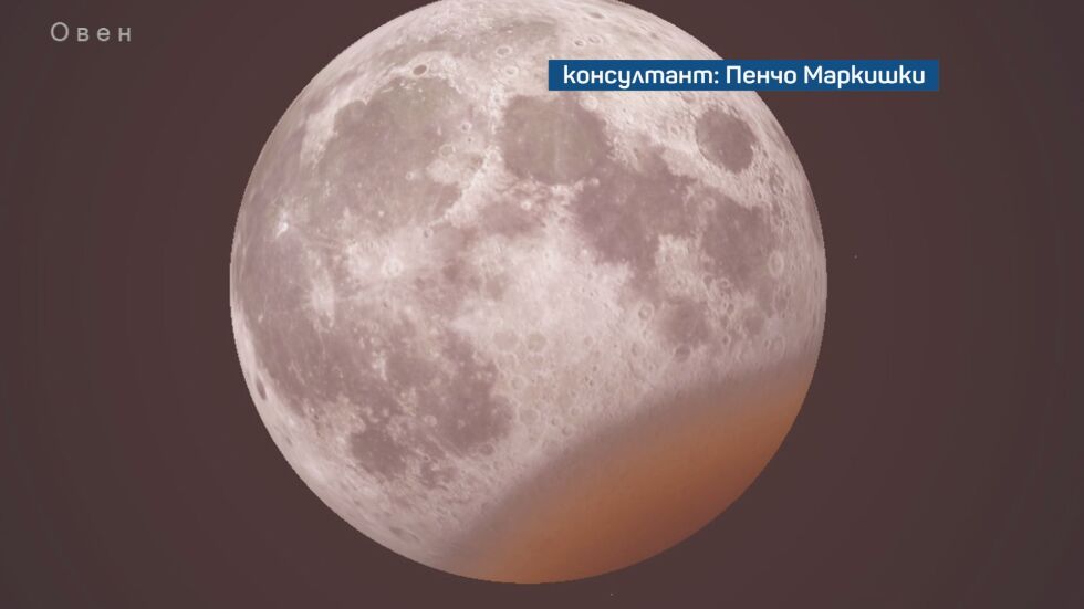 Лунно затъмнение: Може да се наблюдава в интервала от 22:35 часа до 23:53 часа