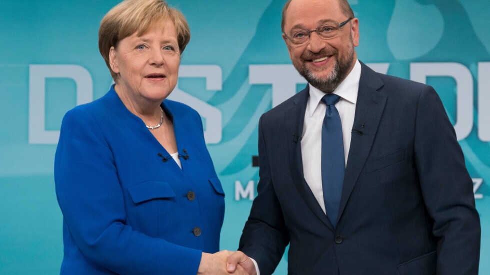 В 90-минутен дебат  по проблемите в Европа: Ангела Меркел надделя над Мартин Шулц