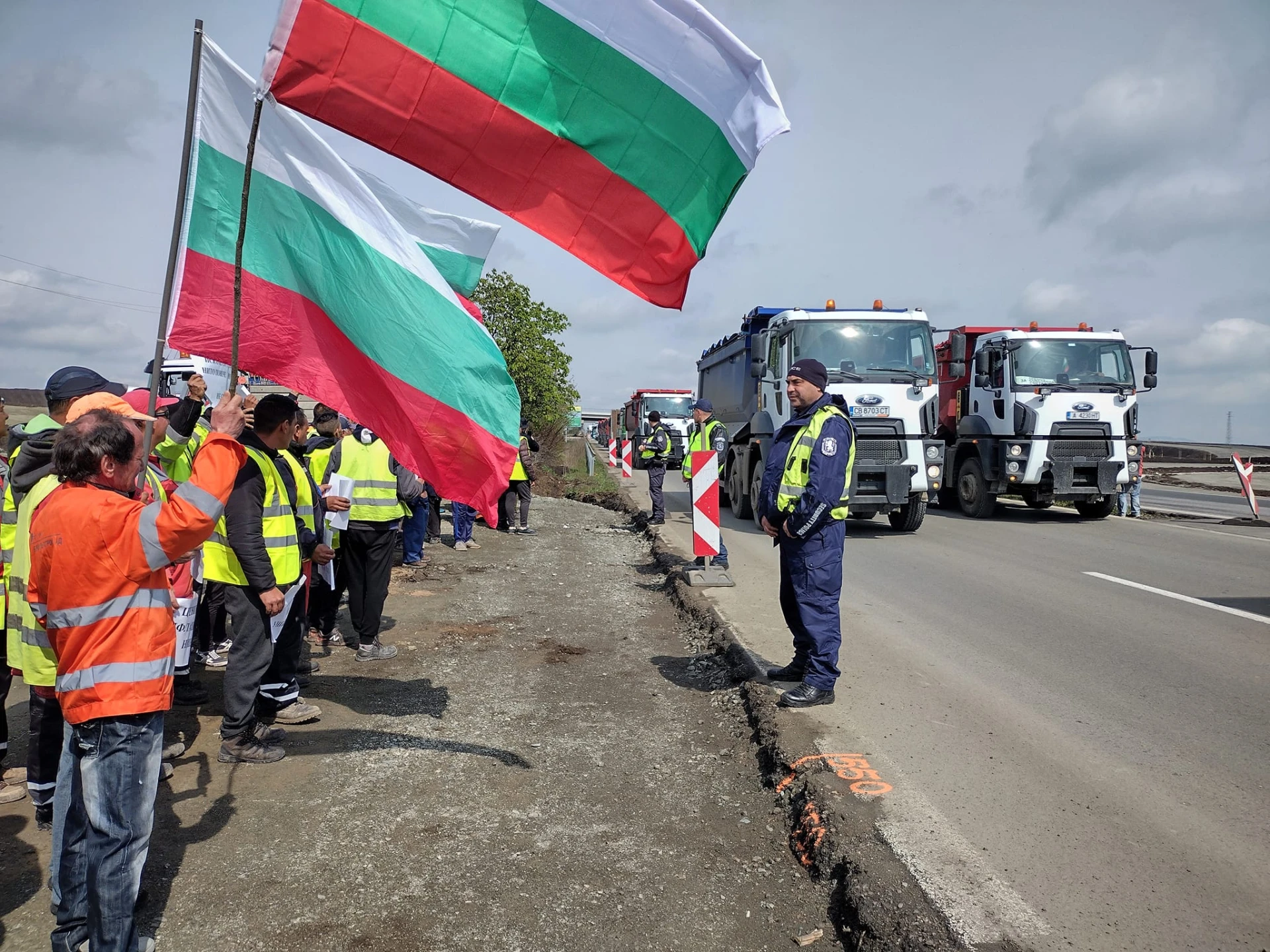Протест пътища - Бургас