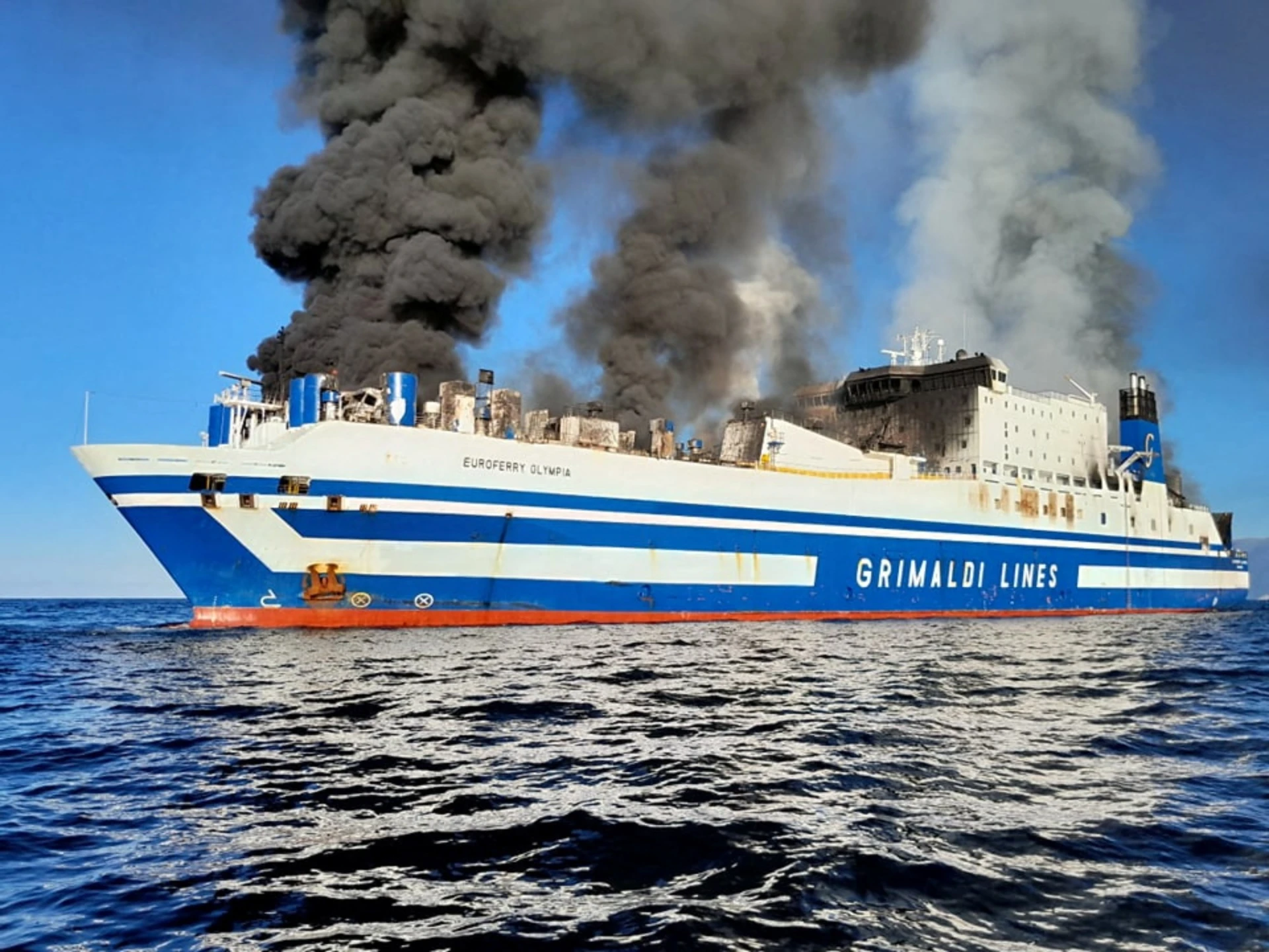 Пожар на ферибот с българи край Гърция